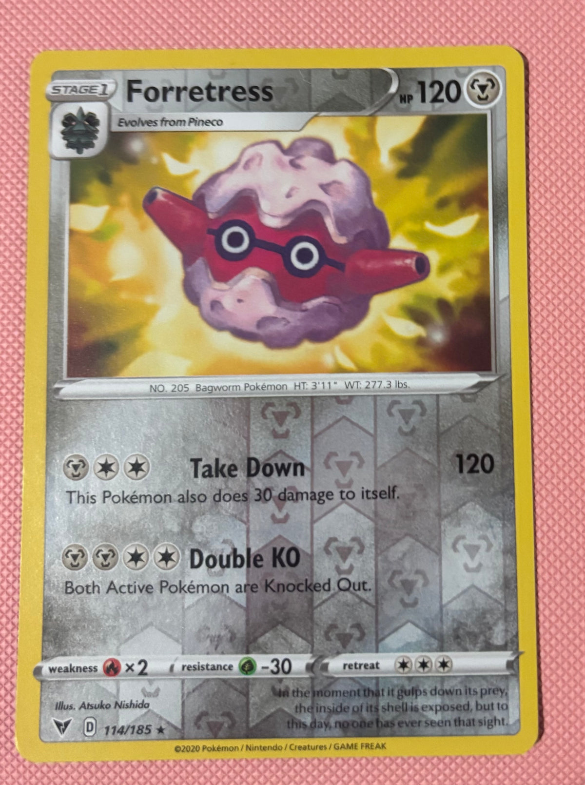 Forretress – 114/185
Vivid Voltage – Reverse Holo Rare
Condition: Near Mint