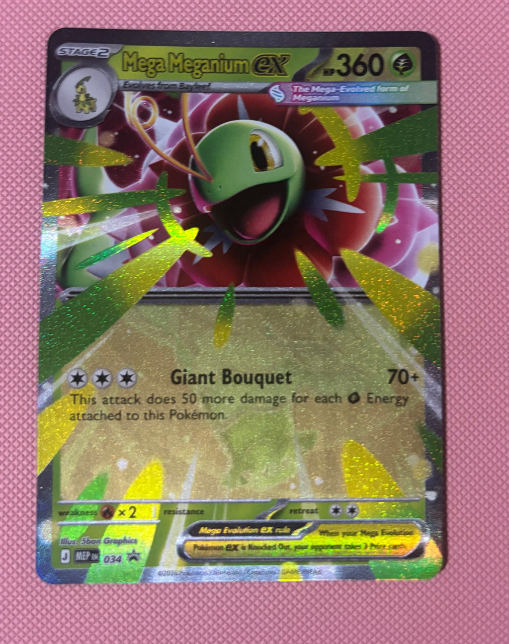 Mega Meganium ex – MEP 034
(Black Star Promo Holo) English
Condition: Near Mint