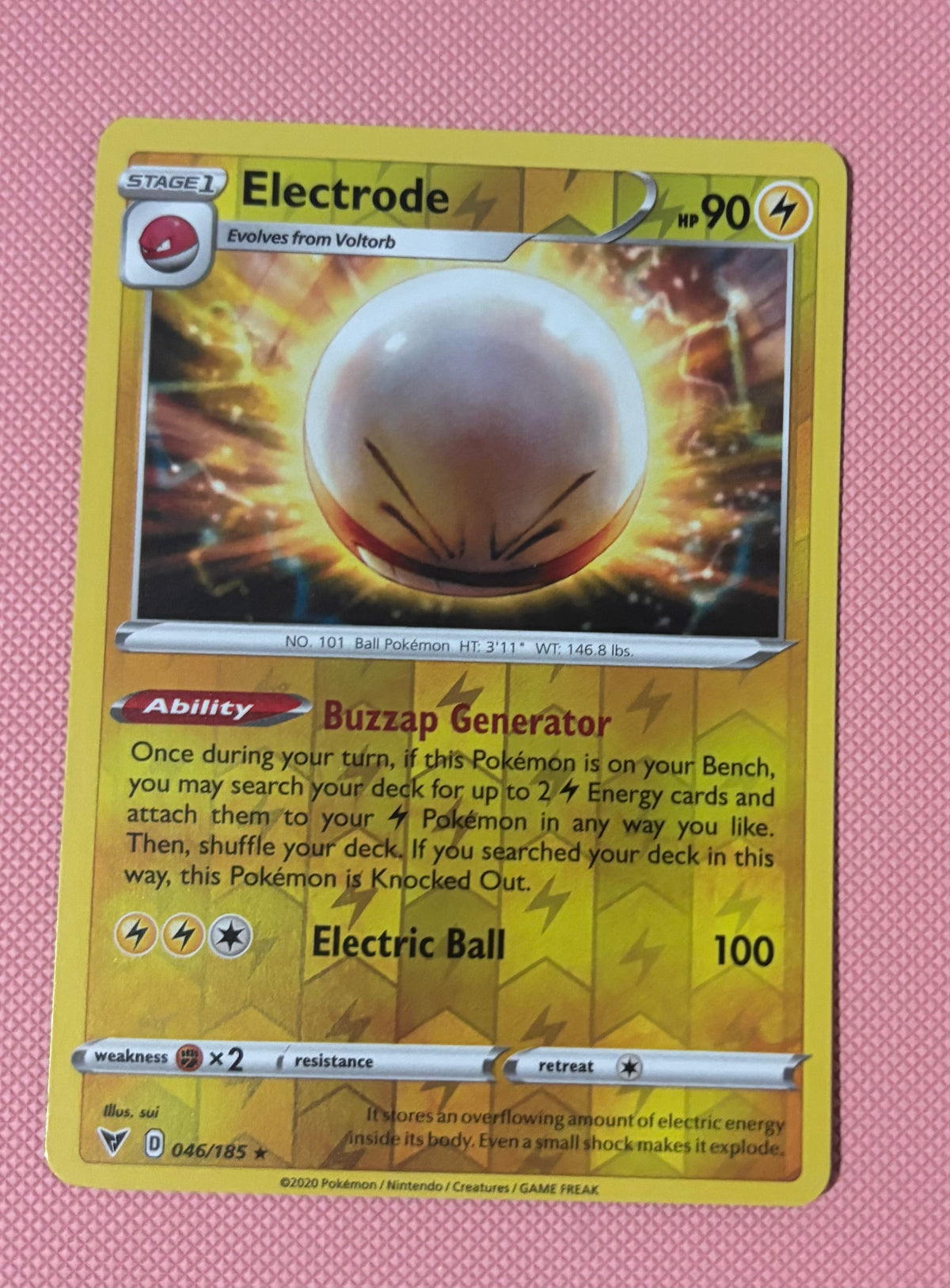 Electrode – 046/185
Vivid Voltage – Reverse Holo Rare
Condition: Near Mint